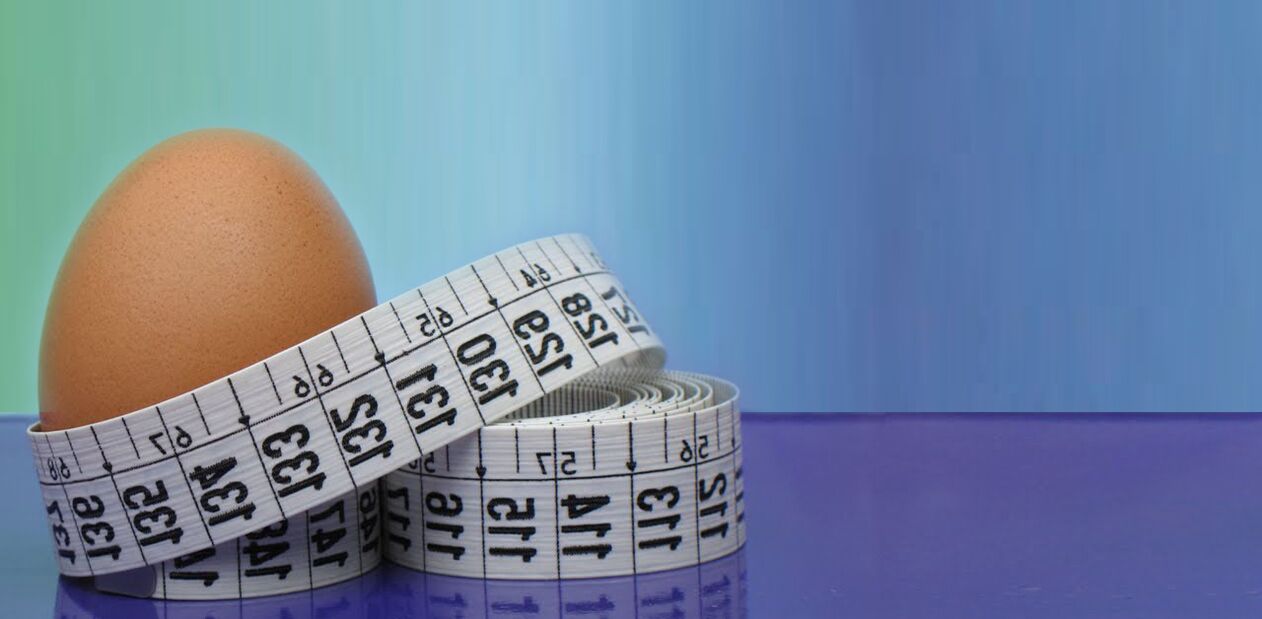 Eier und Zentimeter